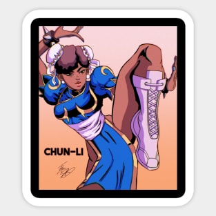 Melanated Chun-Li Sticker